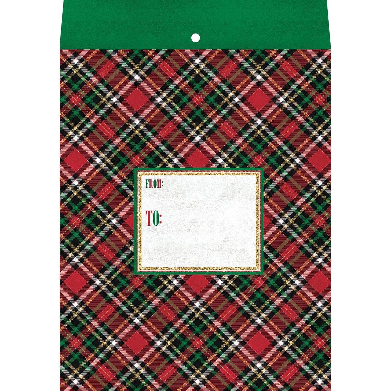 Pack/6: Red Gold Plaid Theme Mailing Envelope - 9 x 1/2 x 12"